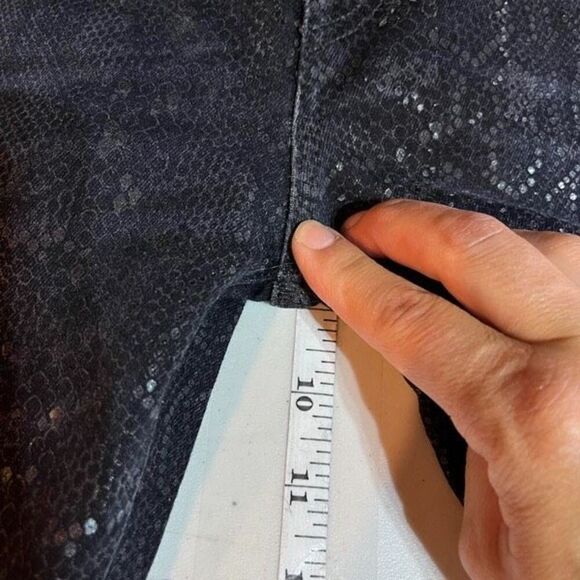 R13 Alison Skinny Python‎ Print Distressed Skinny Leg Jeans Charcoal Size 25 - Picture 11 of 12